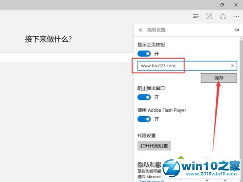 Windows10 Edge浏览器设置主页图标按钮的步骤6