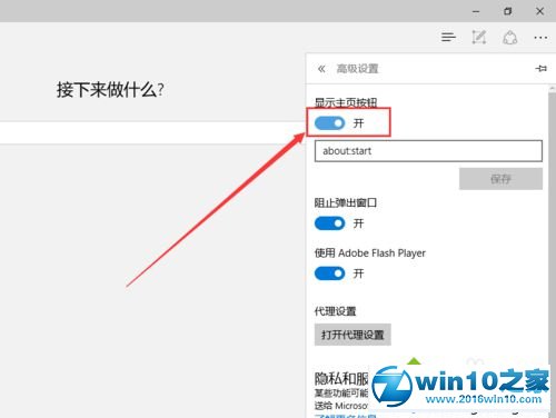 Windows10 Edge浏览器设置主页图标按钮的步骤5