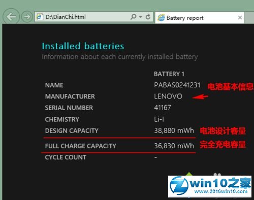 win10系统查询笔记本电池健康状况的操作方法