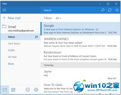 win10系统设置Gmail电子邮件地址的操作方法