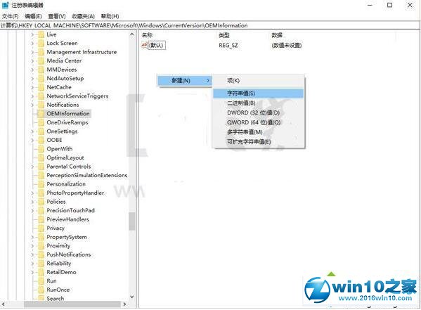 win10系统让“设置”显示自定义OEM信息的操作方法