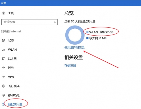 win10网络数据使用量重置清零