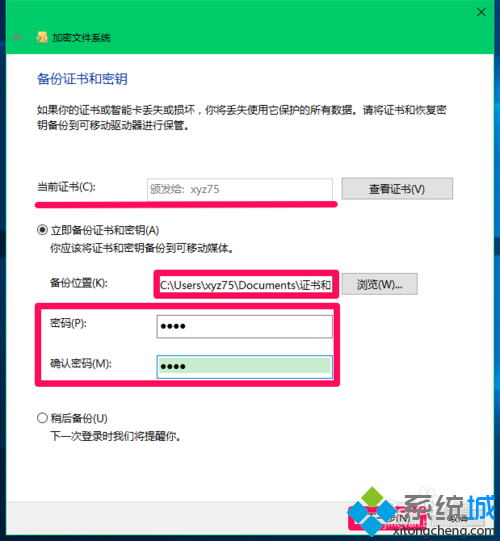 Win10系统设置管理文件加密证书的步骤9