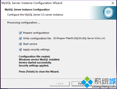 win10安装mysql-5.5.20-winx64的步骤8