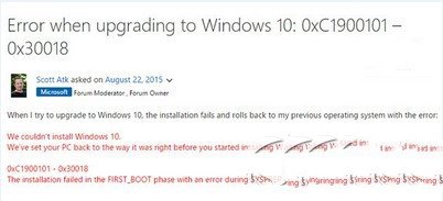 win10升级失败提示0xc1900101-0x30018错误怎么办 三联