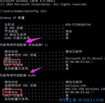 Windows10如何查看笔记本的无线网卡mac地址？无线mac地址查询方法！